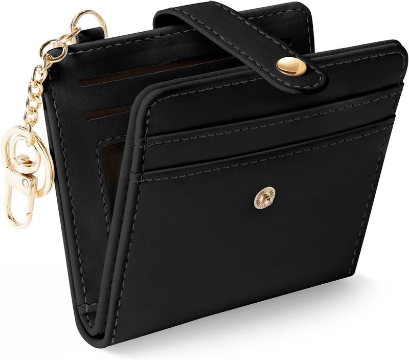 Jogjam Black Rfid Ladies Wallet, Small Slim Thin Compact Credit Card Women Wallet, PU Leather Bifold Cash Zipper Coin Pocket ID Window for Female - Image 1